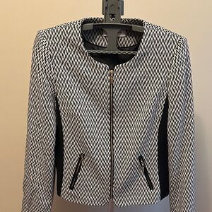 Calvin Klein Black and White Patterned Blazer